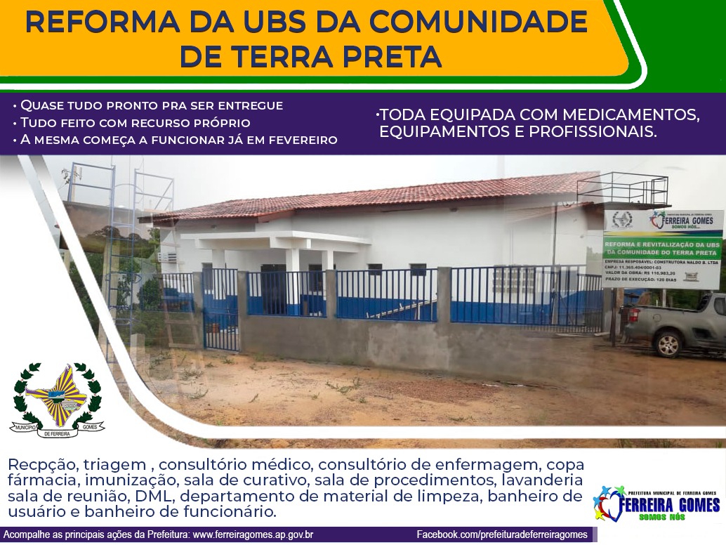 PREFEITURA REFORMA UBS NA COMUNIDADE DE TERRA PRETA
